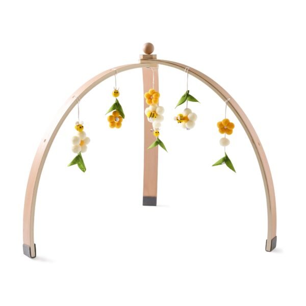 Baby Wooden Play Gym with Hanging Sensory Mobile Toys