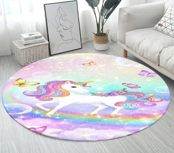 3D Unicorn Cartoon Area Rug