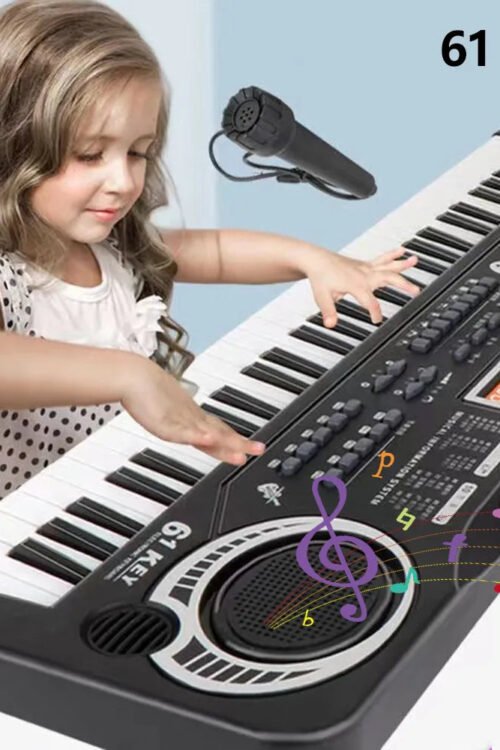 61-Key Portable Kids’ Electronic Keyboard with Microphone