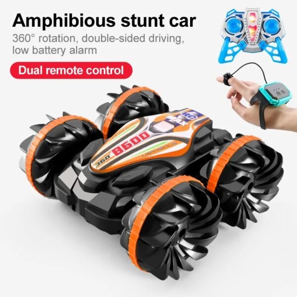 Amphibious Stunt RC Car, Double-Sided Flip, Outdoor Toy for Boys Success