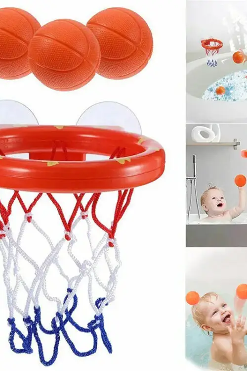 Bath Basketball Hoop & Balls Set – Cute Whale Toy for Toddler Bath Time