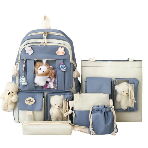 5Pc Harajuku Kawaii School & Laptop Bag Set