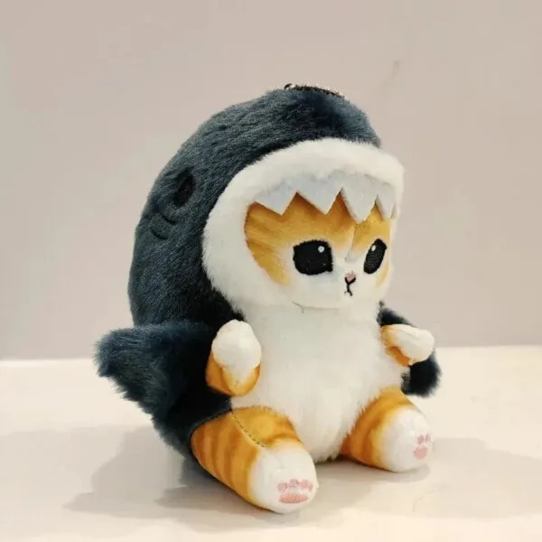 12cm Cute Shark & Shrimp Cat Plush Pendant