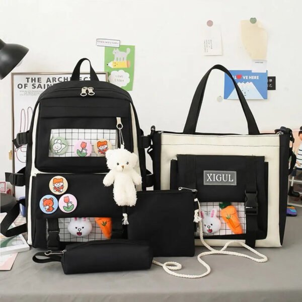 5Pc Harajuku Kawaii School & Laptop Bag Set