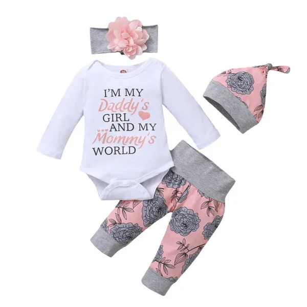 0-18M Baby Girl 4PCS Outfit