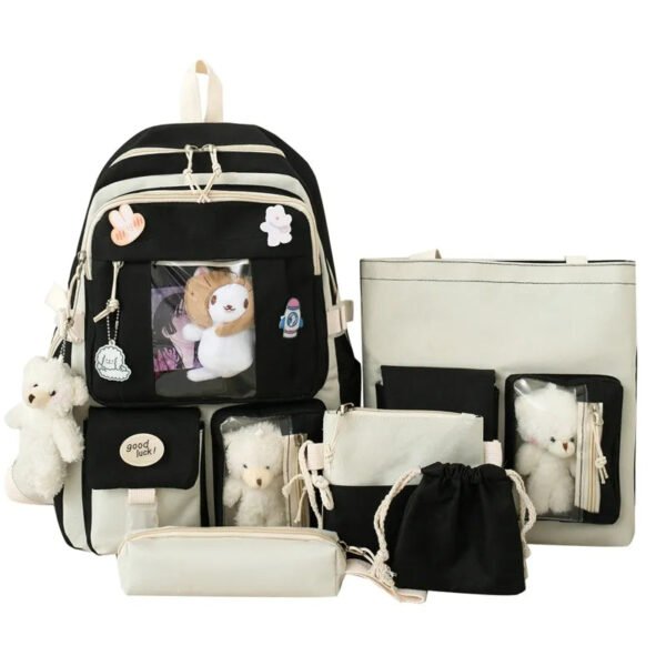 5Pc Harajuku Kawaii School & Laptop Bag Set