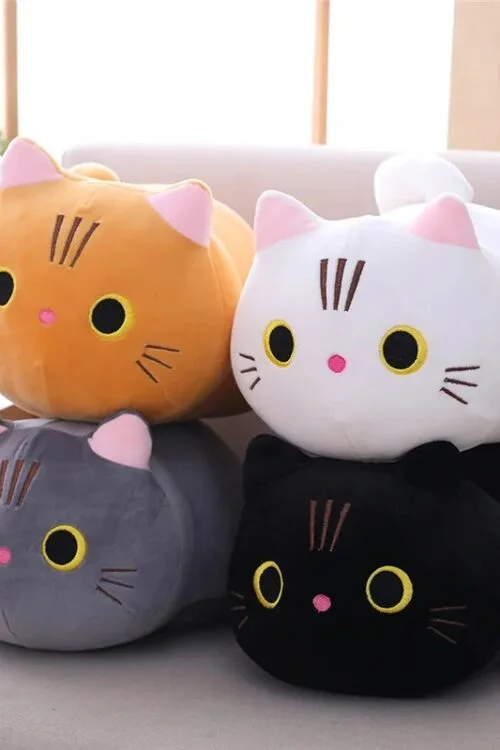 25CM Cute Cat Cartoon Pillow, Soft Plush Toy, Lovely Kids’ Gift