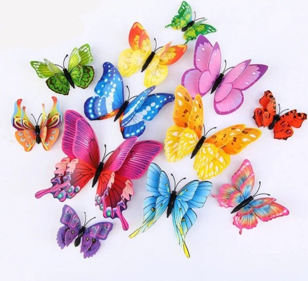 12pc 3D Double Layer Butterflies