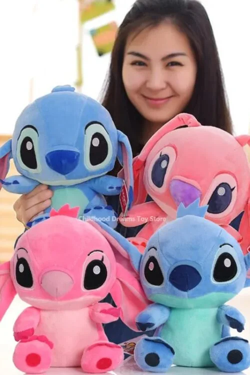 20CM Disney Blue & Pink Stitch Plush – Lilo and Stitch Toy