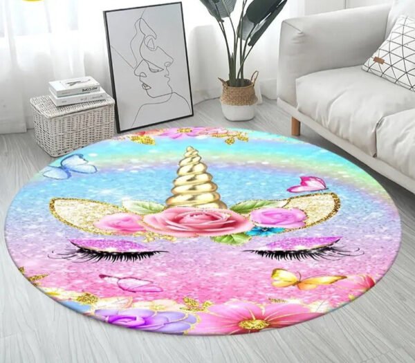 3D Unicorn Cartoon Area Rug