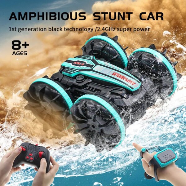 Amphibious Stunt RC Car, Double-Sided Flip, Outdoor Toy for Boys Success