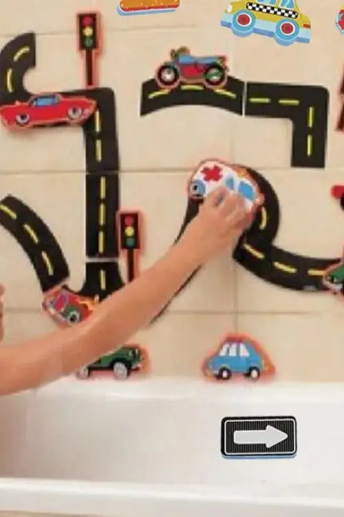 Soft EVA Rail & Traffic Bath Toys – Educational Suction Water Toys for Kids