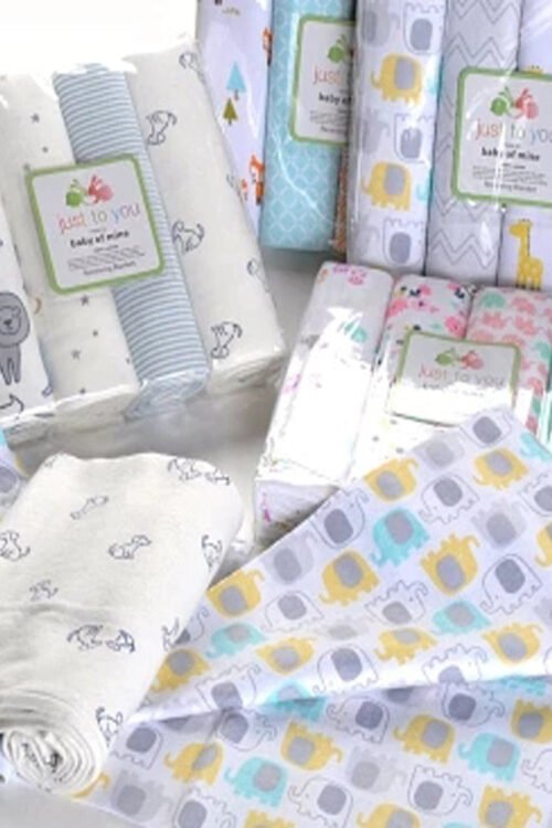 4Pcs/Lot Muslin 100% Cotton Flannel Baby Swaddles Soft Newborns Blankets