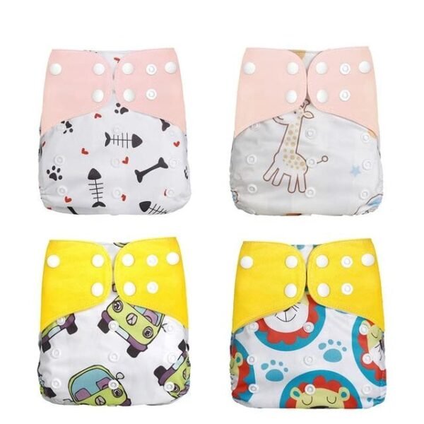 4pcs/set Washable Cloth Diaper Adjustable Cover