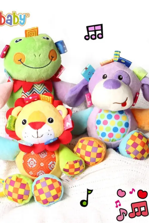 Cute Musical Plush Stuffed Animals Infant Baby Crib Hanging Toys